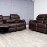 Brown Leather Recliner Sofa